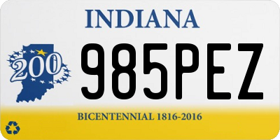 IN license plate 985PEZ