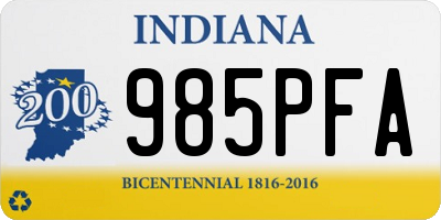 IN license plate 985PFA
