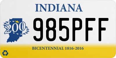 IN license plate 985PFF