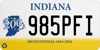 IN license plate 985PFI