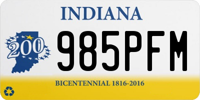 IN license plate 985PFM