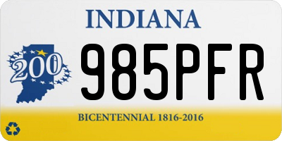 IN license plate 985PFR
