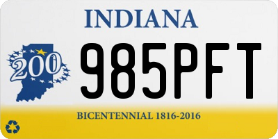 IN license plate 985PFT