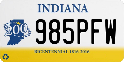 IN license plate 985PFW