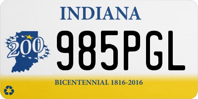 IN license plate 985PGL