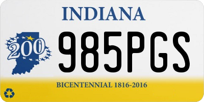 IN license plate 985PGS