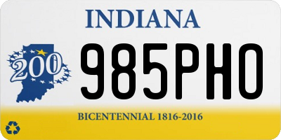 IN license plate 985PHO