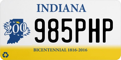 IN license plate 985PHP