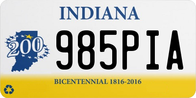 IN license plate 985PIA