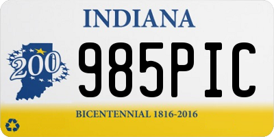 IN license plate 985PIC