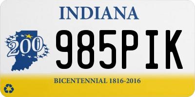 IN license plate 985PIK