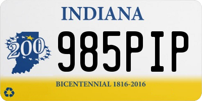 IN license plate 985PIP