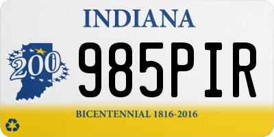 IN license plate 985PIR
