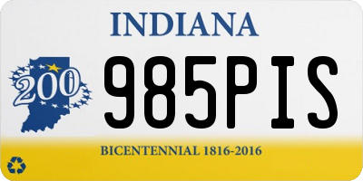 IN license plate 985PIS