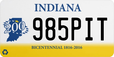 IN license plate 985PIT