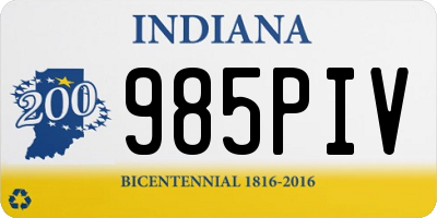 IN license plate 985PIV