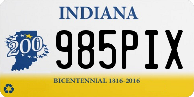 IN license plate 985PIX