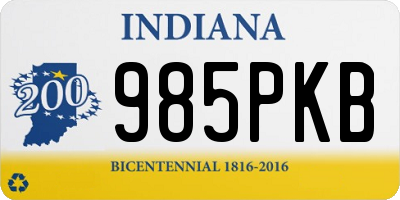 IN license plate 985PKB