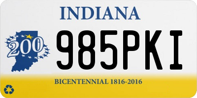 IN license plate 985PKI