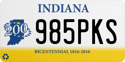 IN license plate 985PKS