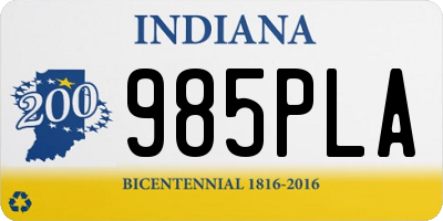 IN license plate 985PLA