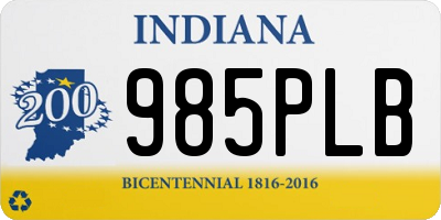 IN license plate 985PLB