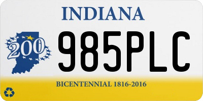 IN license plate 985PLC