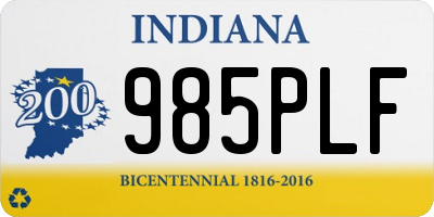 IN license plate 985PLF