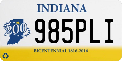 IN license plate 985PLI