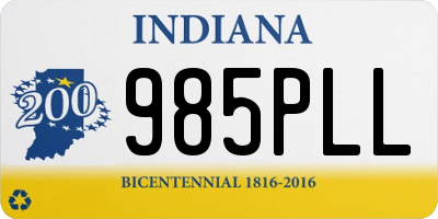 IN license plate 985PLL