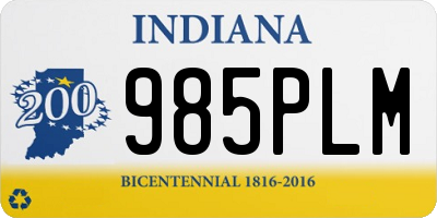 IN license plate 985PLM