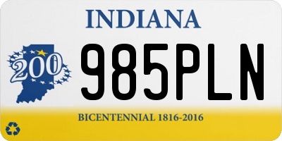 IN license plate 985PLN