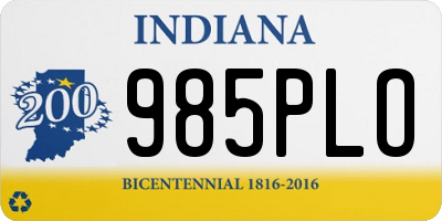 IN license plate 985PLO