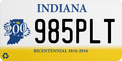 IN license plate 985PLT