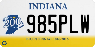IN license plate 985PLW