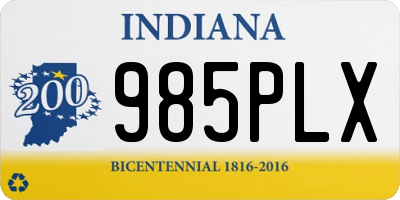 IN license plate 985PLX