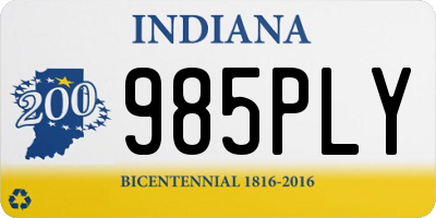 IN license plate 985PLY