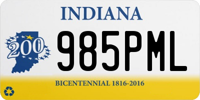 IN license plate 985PML