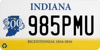 IN license plate 985PMU