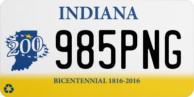 IN license plate 985PNG
