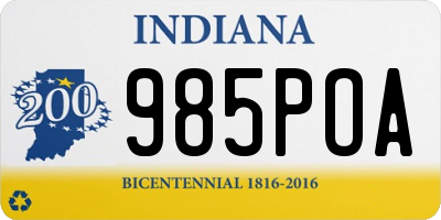 IN license plate 985POA