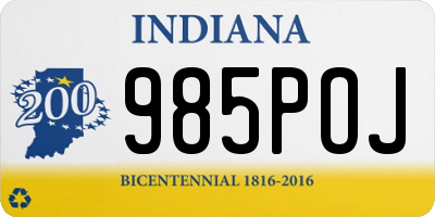 IN license plate 985POJ