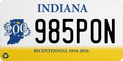 IN license plate 985PON