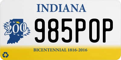 IN license plate 985POP