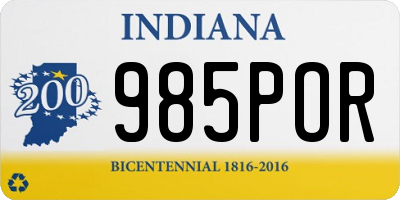 IN license plate 985POR