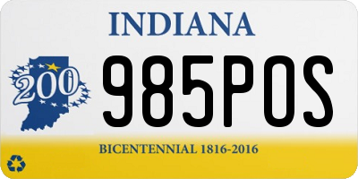 IN license plate 985POS