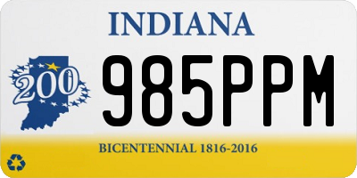 IN license plate 985PPM
