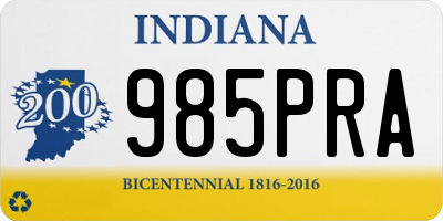 IN license plate 985PRA