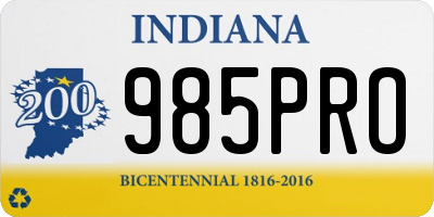 IN license plate 985PRO