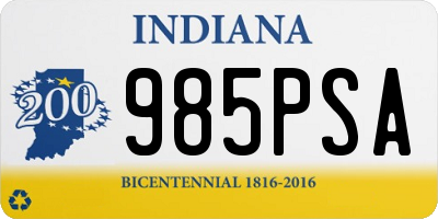 IN license plate 985PSA
